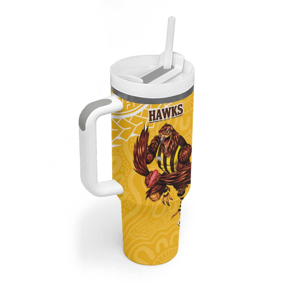 Dockers And Hawks Football Tumbler With Handle Aboriginal Mix Polynesian Pattern