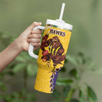 Dockers And Hawks Football Tumbler With Handle Aboriginal Mix Polynesian Pattern