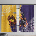 Custom Dockers And Hawks Football Window Curtain Aboriginal Mix Polynesian Pattern