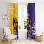 Custom Dockers And Hawks Football Window Curtain Aboriginal Mix Polynesian Pattern