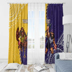 Custom Dockers And Hawks Football Window Curtain Aboriginal Mix Polynesian Pattern