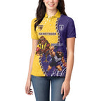 Custom Dockers And Hawks Football Women Polo Shirt Aboriginal Mix Polynesian Pattern