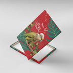 Personalised New Zealand Kakapo Christmas Canvas Wall Art Meri Kirihimete Silver Fern Mix Pohutukawa