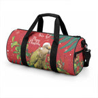 Personalised New Zealand Kakapo Christmas Duffle Bag Meri Kirihimete Silver Fern Mix Pohutukawa