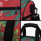 Personalised New Zealand Kakapo Christmas Duffle Bag Meri Kirihimete Silver Fern Mix Pohutukawa