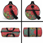 Personalised New Zealand Kakapo Christmas Duffle Bag Meri Kirihimete Silver Fern Mix Pohutukawa