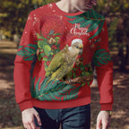 Personalised New Zealand Kakapo Christmas Ugly Christmas Sweater Meri Kirihimete Silver Fern Mix Pohutukawa