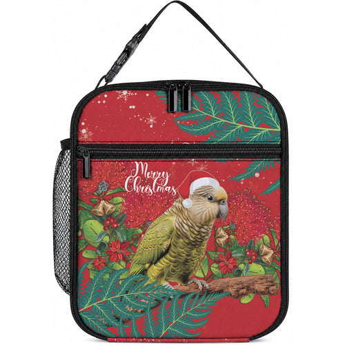 Personalised New Zealand Kakapo Christmas Lunch Bag Meri Kirihimete Silver Fern Mix Pohutukawa