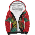 Personalised New Zealand Kakapo Christmas Sherpa Hoodie Meri Kirihimete Silver Fern Mix Pohutukawa