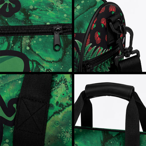 New Zealand Gecko Christmas Duffle Bag Meri Kirihimete Paua Shell Mix Pohutukawa