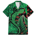 New Zealand Gecko Christmas Family Matching Long Sleeve Bodycon Dress and Hawaiian Shirt Meri Kirihimete Paua Shell Mix Pohutukawa
