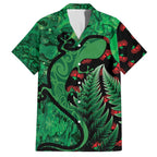 New Zealand Gecko Christmas Family Matching Long Sleeve Bodycon Dress and Hawaiian Shirt Meri Kirihimete Paua Shell Mix Pohutukawa
