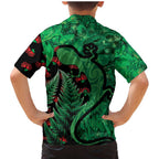 New Zealand Gecko Christmas Family Matching Mermaid Dress and Hawaiian Shirt Meri Kirihimete Paua Shell Mix Pohutukawa