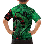 New Zealand Gecko Christmas Family Matching Tank Maxi Dress and Hawaiian Shirt Meri Kirihimete Paua Shell Mix Pohutukawa