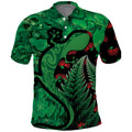 New Zealand Gecko Christmas Polo Shirt Meri Kirihimete Paua Shell Mix Pohutukawa