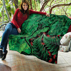 New Zealand Gecko Christmas Quilt Meri Kirihimete Paua Shell Mix Pohutukawa