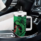 New Zealand Gecko Christmas Tumbler With Handle Meri Kirihimete Paua Shell Mix Pohutukawa
