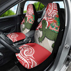 Personalised New Zealand Tuatara Christmas Car Seat Cover Meri Kirihimete Aotearoa Maori Mix Pohutukawa