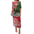 Personalised New Zealand Tuatara Christmas Puletasi Meri Kirihimete Aotearoa Maori Mix Pohutukawa