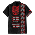 Aotearoa Toitu Te Tiriti Family Matching Off Shoulder Short Dress and Hawaiian Shirt Honour The Treaty Maori Haka