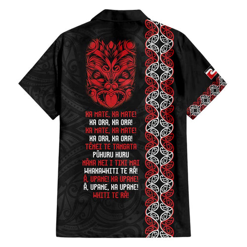 Aotearoa Toitu Te Tiriti Family Matching Off Shoulder Short Dress and Hawaiian Shirt Honour The Treaty Maori Haka