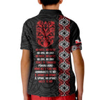 Aotearoa Toitu Te Tiriti Kid Polo Shirt Honour The Treaty Maori Haka