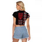 Aotearoa Toitu Te Tiriti Raglan Cropped T Shirt Honour The Treaty Maori Haka