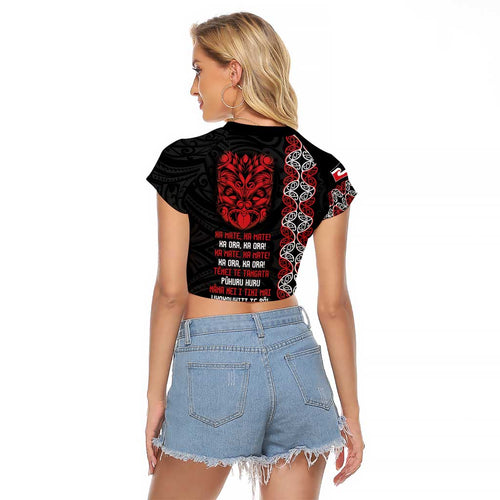 Aotearoa Toitu Te Tiriti Raglan Cropped T Shirt Honour The Treaty Maori Haka