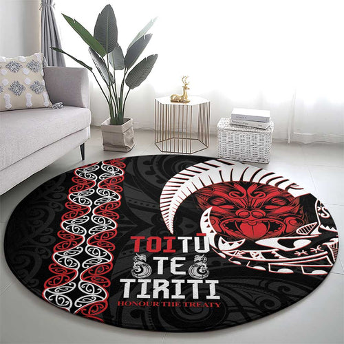 Aotearoa Toitu Te Tiriti Round Carpet Honour The Treaty Maori Haka