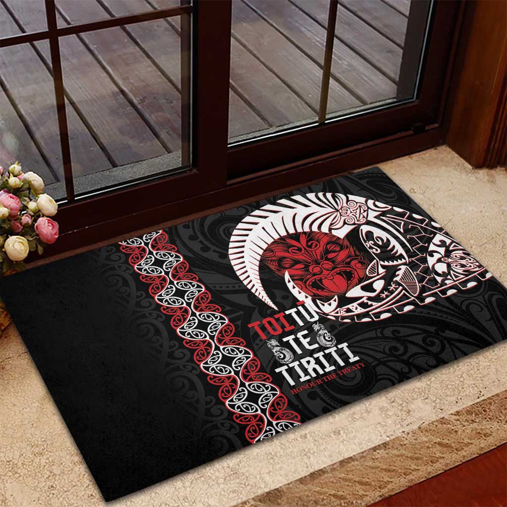 Aotearoa Toitu Te Tiriti Rubber Doormat Honour The Treaty Maori Haka