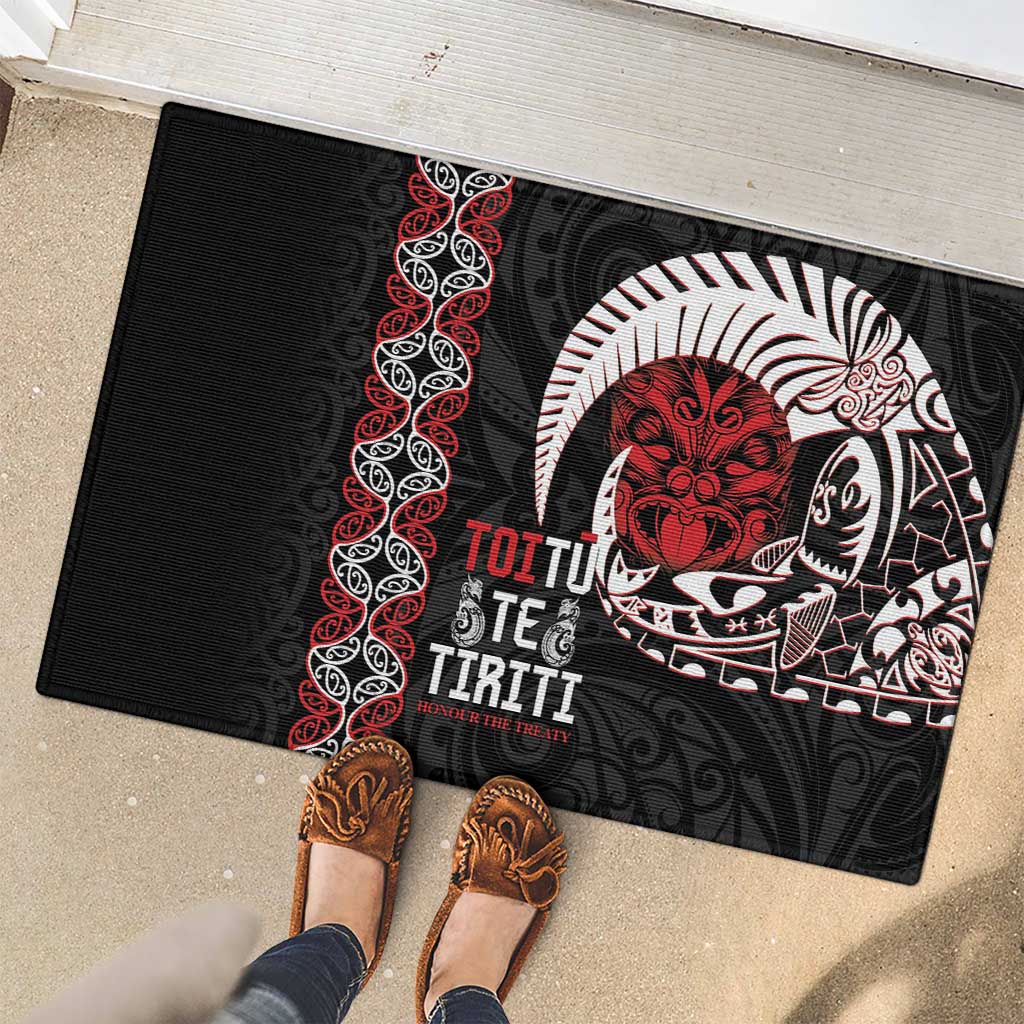 Aotearoa Toitu Te Tiriti Rubber Doormat Honour The Treaty Maori Haka