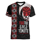 Aotearoa Toitu Te Tiriti Women V-Neck T-Shirt Honour The Treaty Maori Haka