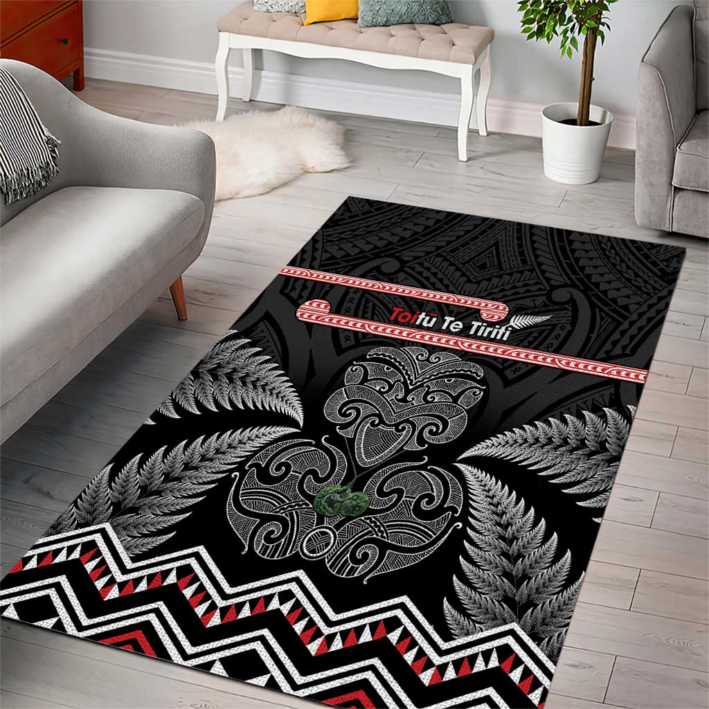 Aotearoa Toitu Te Tiriti Area Rug Stand Together! Stand Stronger! - NZ Tiki