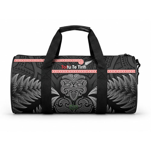Aotearoa Toitu Te Tiriti Duffle Bag Stand Together Stand Stronger NZ Tiki