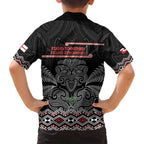 Aotearoa Toitu Te Tiriti Family Matching Off Shoulder Short Dress and Hawaiian Shirt Stand Together! Stand Stronger! - NZ Tiki