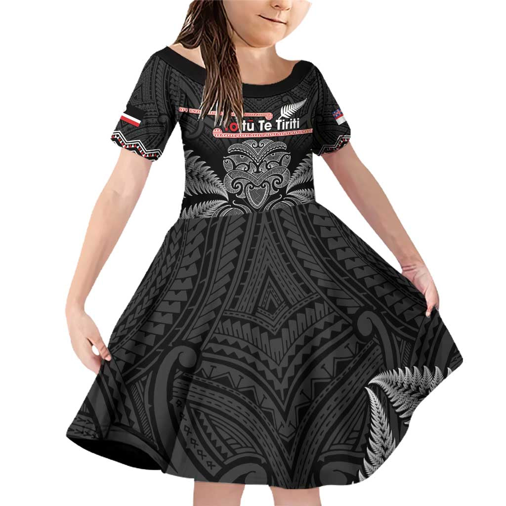 Aotearoa Toitu Te Tiriti Family Matching Off Shoulder Short Dress and Hawaiian Shirt Stand Together! Stand Stronger! - NZ Tiki