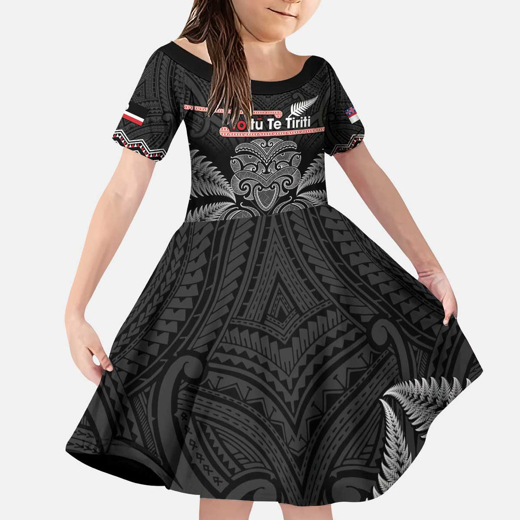 Aotearoa Toitu Te Tiriti Kid Short Sleeve Dress Stand Together! Stand Stronger! - NZ Tiki