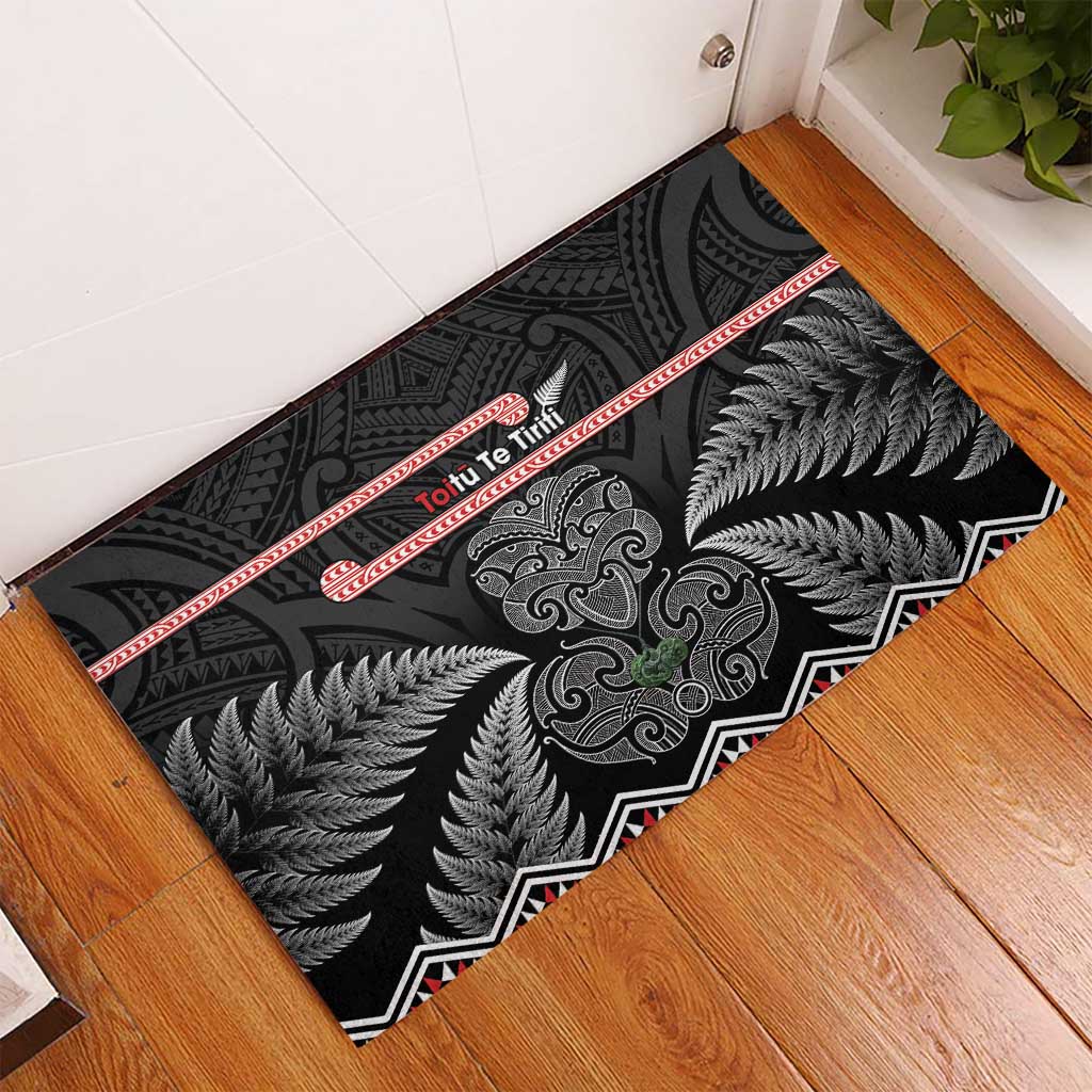 Aotearoa Toitu Te Tiriti Rubber Doormat Stand Together! Stand Stronger! - NZ Tiki