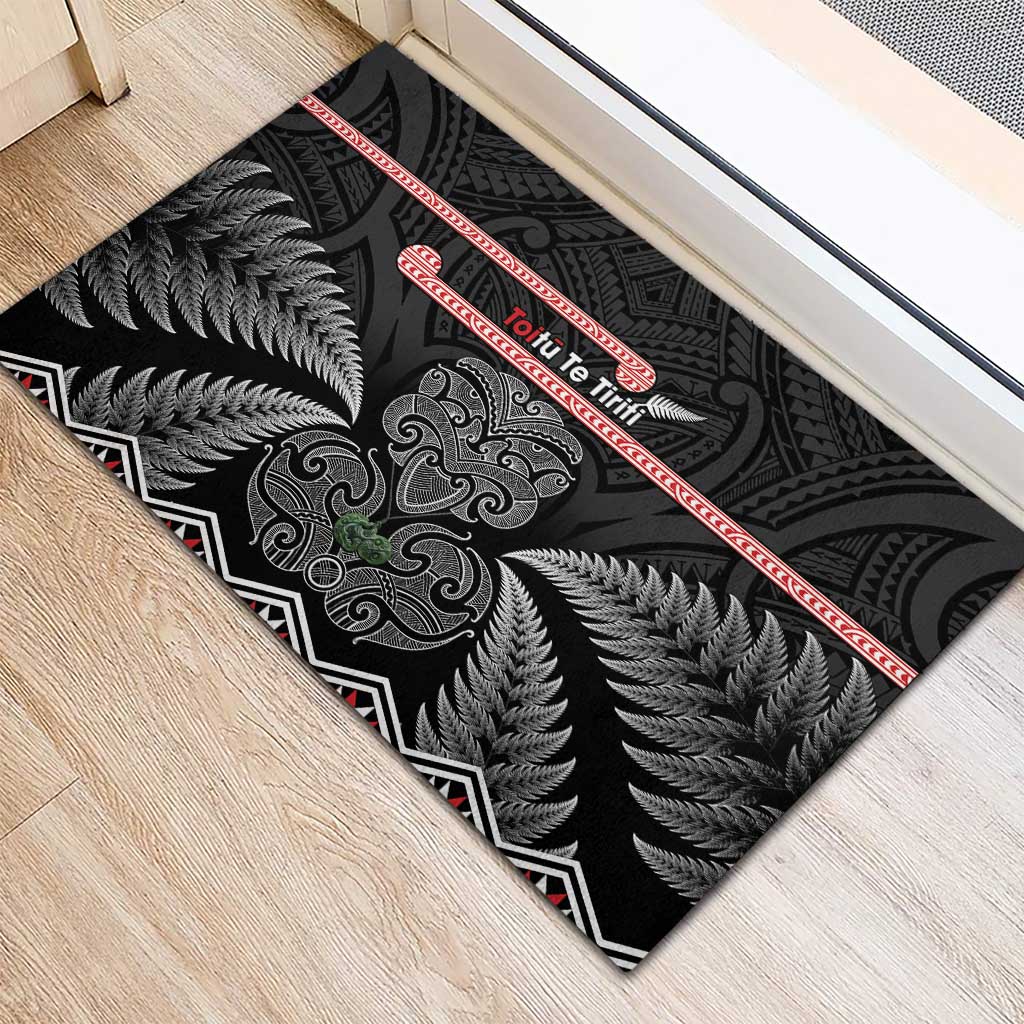 Aotearoa Toitu Te Tiriti Rubber Doormat Stand Together! Stand Stronger! - NZ Tiki