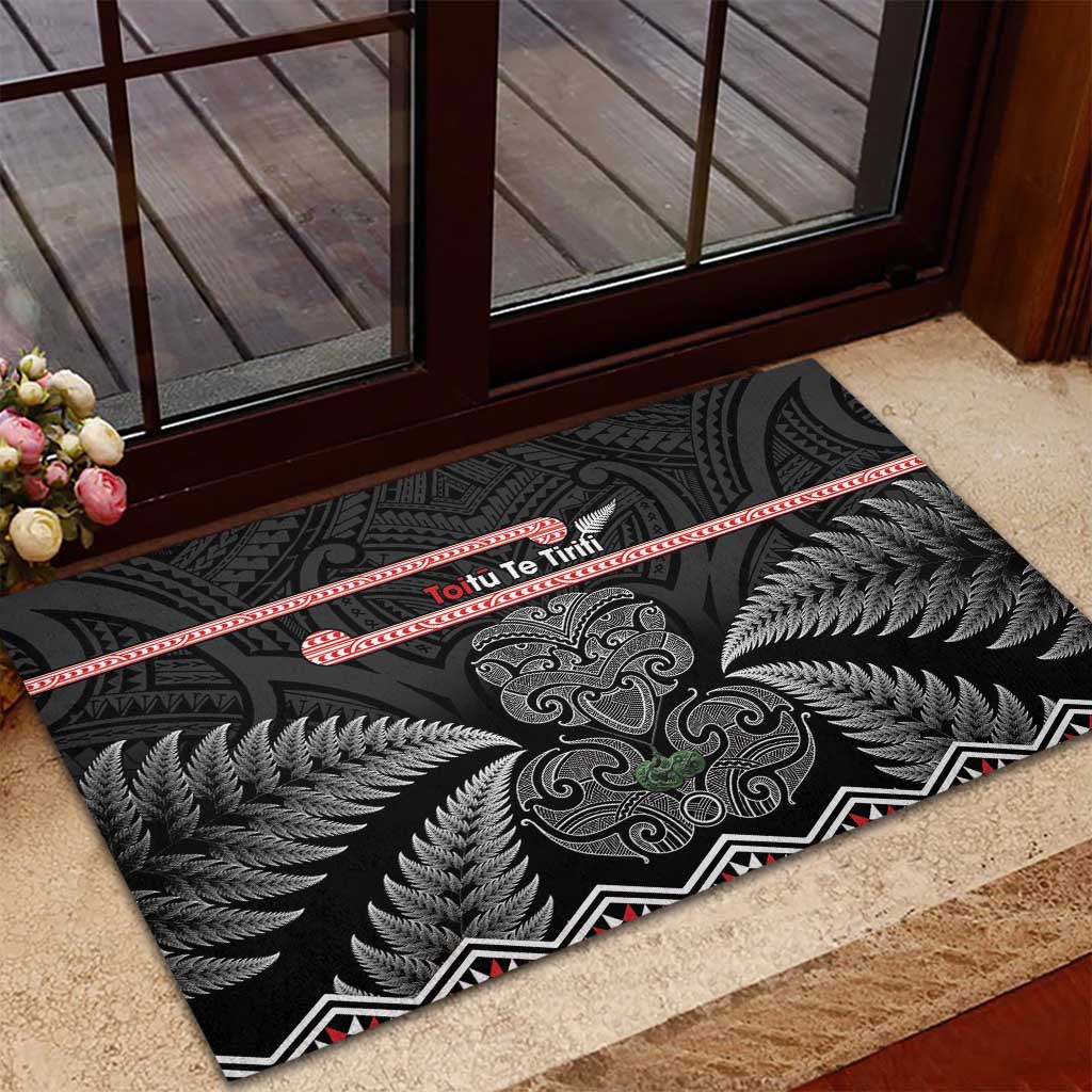 Aotearoa Toitu Te Tiriti Rubber Doormat Stand Together! Stand Stronger! - NZ Tiki