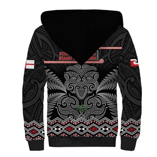 Aotearoa Toitu Te Tiriti Sherpa Hoodie Stand Together! Stand Stronger! - NZ Tiki
