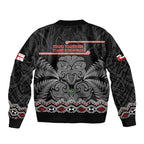 Aotearoa Toitu Te Tiriti Sleeve Zip Bomber Jacket Stand Together! Stand Stronger! - NZ Tiki