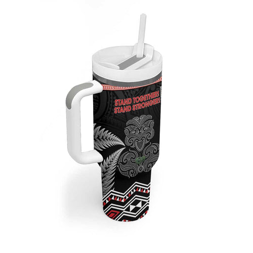 Aotearoa Toitu Te Tiriti Tumbler With Handle Stand Together! Stand Stronger! - NZ Tiki
