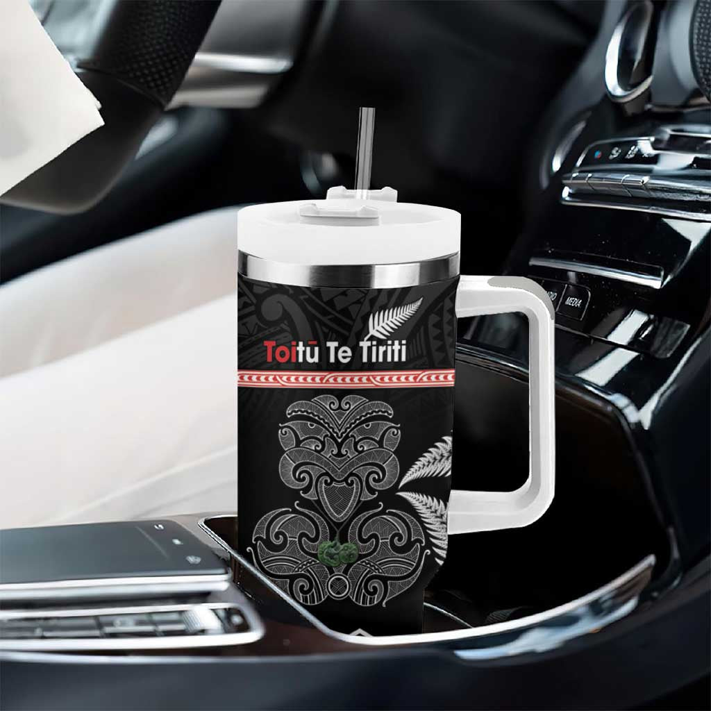 Aotearoa Toitu Te Tiriti Tumbler With Handle Stand Together! Stand Stronger! - NZ Tiki