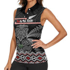 Aotearoa Toitu Te Tiriti Women Sleeveless Polo Shirt Stand Together! Stand Stronger! - NZ Tiki