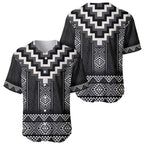 Black Taniko Aotearoa Baseball Jersey Niho Taniwha Mix Poutama LT14