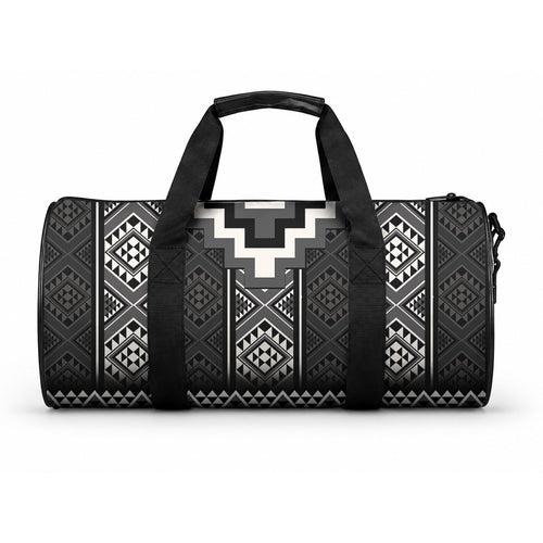 Black Taniko Motifs Aotearoa Duffle Bag Niho Taniwha Mix Poutama