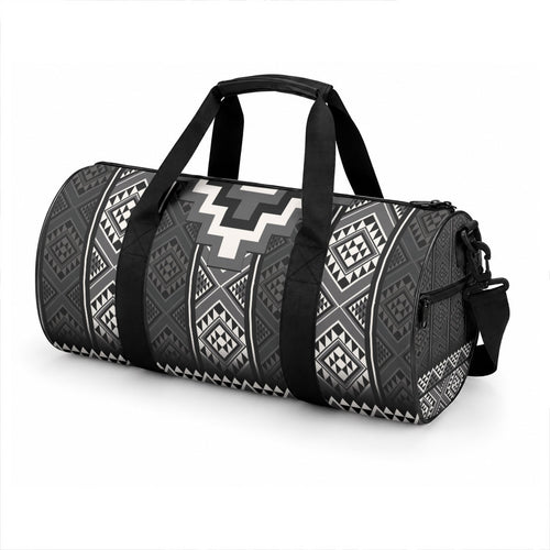 Black Taniko Motifs Aotearoa Duffle Bag Niho Taniwha Mix Poutama