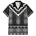 Black Taniko Aotearoa Family Matching Off The Shoulder Long Sleeve Dress and Hawaiian Shirt Niho Taniwha Mix Poutama LT14