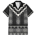 Black Taniko Aotearoa Family Matching Off Shoulder Short Dress and Hawaiian Shirt Niho Taniwha Mix Poutama LT14